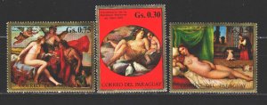 Paraguay. 1971. 2179-81 from the series. Painting, paintings. MNH.