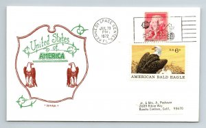 1972 Apollo 11 - American Bald Eagle on Cachet - F6170