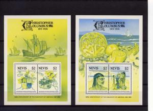  500th.Ann.Discovery America 3 S/S Green  Sc.465/7 Nevis