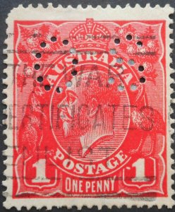 Australia 1914 GV One Penny Official with Dot before 1 SG 21cg used