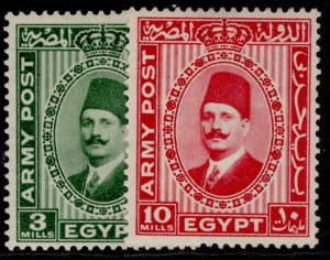 EGYPT - British Forces in Egypt GV SG A12-A13, 1936 set, M MINT. Cat £19.