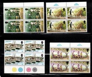 PITCAIRN ISLANDS Scott # 163//73 MNH Blocks - Short Set Island Life