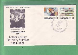 Can. FDC 638/39 Letter Carrier Service 100th Ann. 6-11-74