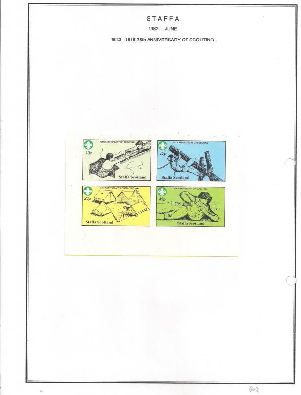 SCOTLAND - STAFFA - 1982 - Scouts, 75th Anniv - Imperf 4v Sheet - MLH