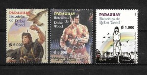 PARAGUAY 2004 ROBIN HOOD COMICS SET OF 3 VALUES MINT NH MICHEL 4924/26