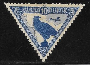 Iceland- Air Mail - Scott #C3 10a Ultra & Gray blue Gyrfalcon F VF Unused (MH)