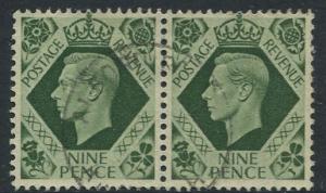 Great Britain - Scott 246 -KGVI Definitive -1937 -FU -Horiz.Pair of 9p Stamp