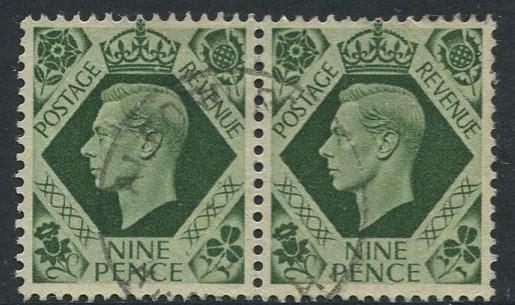 Great Britain - Scott 246 -KGVI Definitive -1937 -FU -Horiz.Pair of 9p Stamp