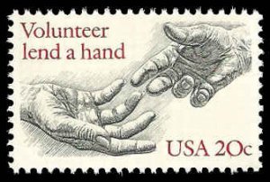 PCBstamps   US #2039 20c Volunteer,MNH, (4)