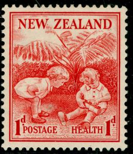 NEW ZEALAND SG610, 1d+1d scarlet, LH MINT.