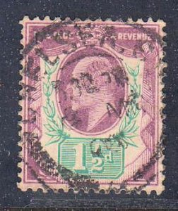 Great Britain,  King Edward VII,  1 1/2 p  (SC# 129) Used