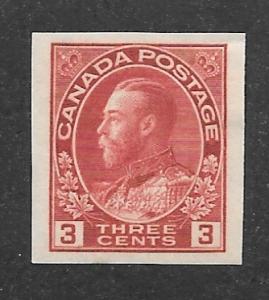 Canada  Scott 138 imperf. single Mint  H  Scott CV $17.50