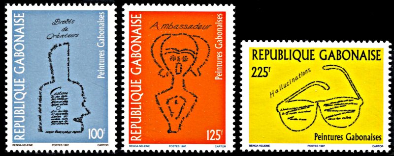 Gabon 898-900, MNH, Gabonese Art