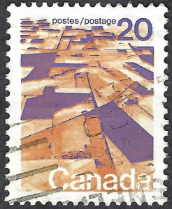 Canada #596 20¢ Grain Fields (1972). Perf. 12 1/2 x 12. Used.