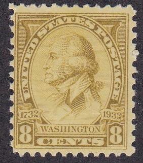 U.S.  # 713, George Washington, Mint NH, 