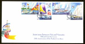 FIJI 2004 YACHT RACE JOINT ISSUE w VANUATU Set Sc 1024-1027 FDC