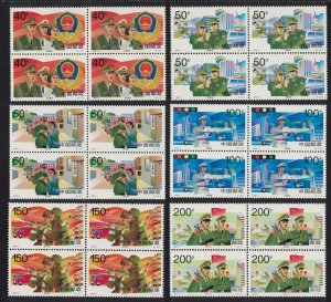 China People's Police 6v Blocks of 4 1998 MNH SC#2839-2844 SG#4265-4270