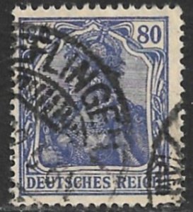 GERMANY 1920 80pf GERMANIA Issue Sc 128 VFU