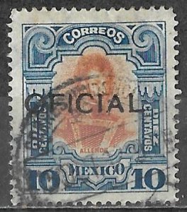 Mexico 1911 Used Stamp Scott #O80 Overprinted Oficial Ignacio Allende 10 Centavo