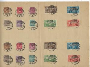 Schleswig - Scott # 1 - 14, used, on sheet of paper, two cpl. sets