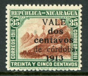 Nicaragua 1913 Liberty Gold Currency 2¢/35¢ Green & Black Sc 321 MNH W826