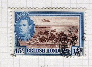 BRITISH HONDURAS; 1938 early GVI pictorial issue fine used 15c. value