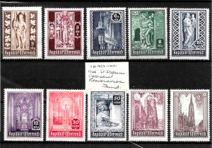 AUSTRIA 1946 ST STEPHEN'S CATHEDRAL SG992-1001 MOUNTED MINT