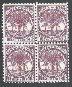 SAMOA 1899 Prov Govt opt 2/6d- mint block of 4.............................64468