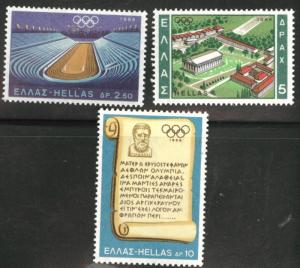 GREECE Scott 932-934 MNH** 1968 Olympic stamp
