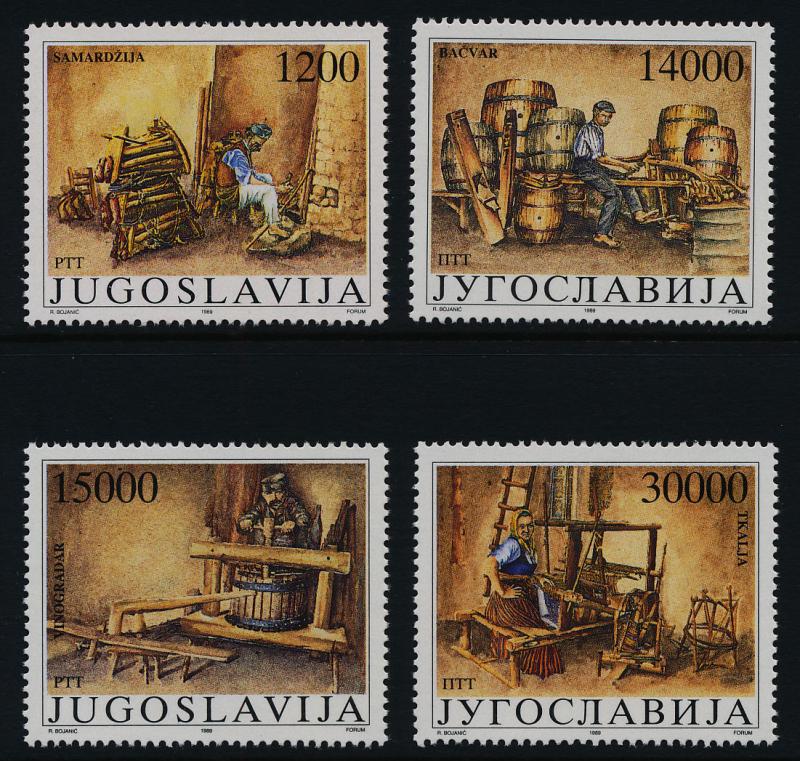 Yugoslavia 1991-4 MNH Museum Exhibits, Cooper, Weaver, Winegrower 