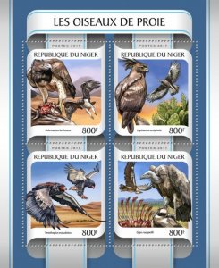 NIGER - 2017 - Birds of Prey - Perf 4v Sheet - Mint Never Hinged