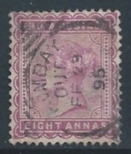 India #44 Used 8a Queen Victoria