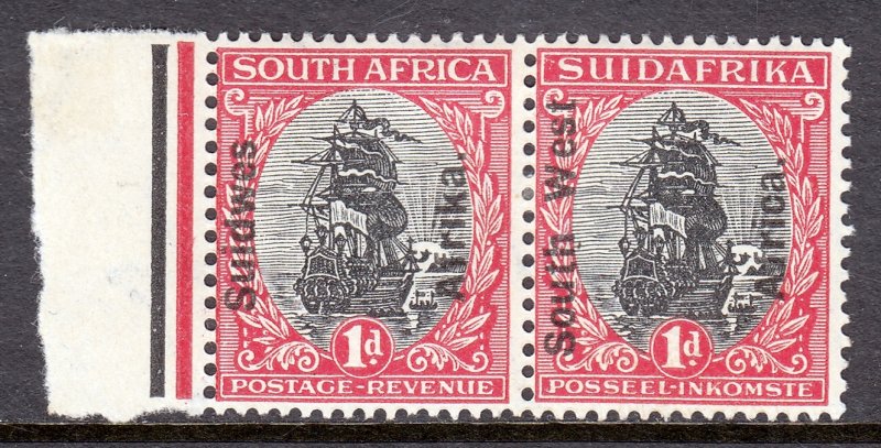 South West Africa - Scott #86e - MH - Small thin on right stamp - SCV $3.50