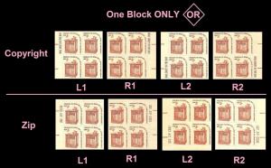 US 1582 Speaker's Stand 2c mail early block zip shiny gum MNH 1977