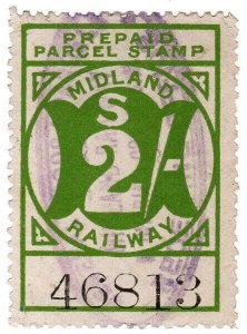 (I.B) Midland Railway : Prepaid Parcel 2/-