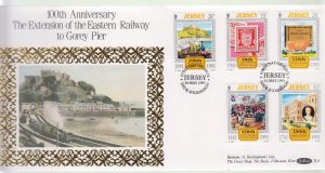 Jersey  1991 Eastern Railway  on Benham Silk FDC