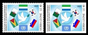 SAW LION 2023 SET 2V - ONE SECURITY COUNCIL ALGERIA KOREA SLOVENIA DOVES MNH-