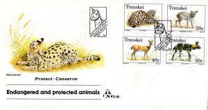 Transkei - 1988 Endangered Animals FDC SG 225-228