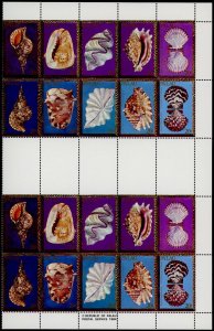 Palau 50a Right Gutter Pair Block MNH Sea Shells