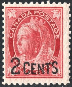 Canada SC#87 2¢ Queen Victoria Maple Leaf: Surcharged (1899) MNH