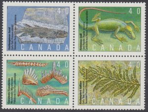 Canada - #1309a Prehistoric Life In Canada Se-Tenant Block of Four - MNH