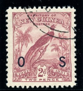 New Guinea 1931 Birds of Paradise Official 2d claret VFU. SG O33. Sc O14.