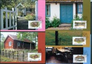 Sweden. Maximum Card 1995. Complete Set 5 Card. Swedish Houses # I..