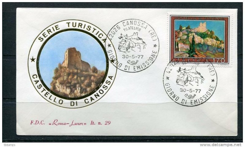 Italy 1977 First  Day Cover Special Cancel  Tourism Castello di Canossa