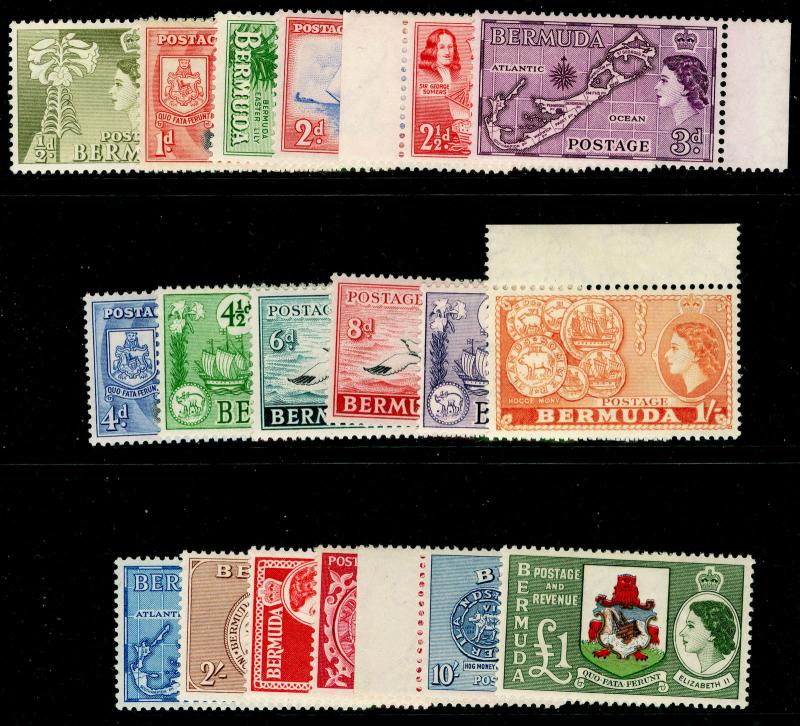 BERMUDA SG135-150, COMPLETE SET, NH MINT. Cat £130.