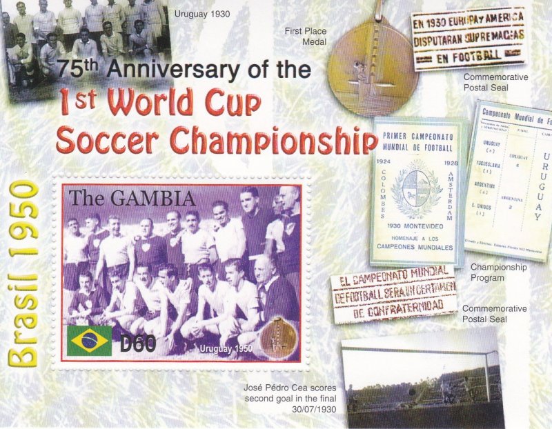 Gambia # 2938 & 2939, World Cup Soccer 75th Anniversary, NH, 1/2 Cat.