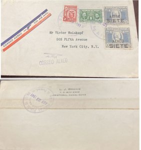 D)1941, PANAMA, LETTER CIRCULATED TO NEW YORK, AIR MAIL, WITH STAMPS NEW CON