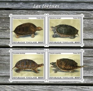 Togo 2021 MNH Turtles Stamps Amazon River Snapping Turtle Reptiles 4v M/S