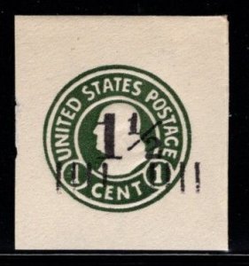 #U495 Franklin Surcharged Cut Square - Mint