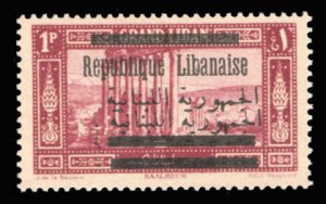 Lebanon #88 (YT 100ea) Cat€70+ (for hinged), 1928 1p magenta, Arabic overpr...